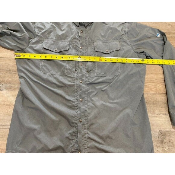 Kuhl Airspeed Mens XL Long Sleeve Button Olive Vented Lightweight Outdoors Shirt - Picture 6 of 10